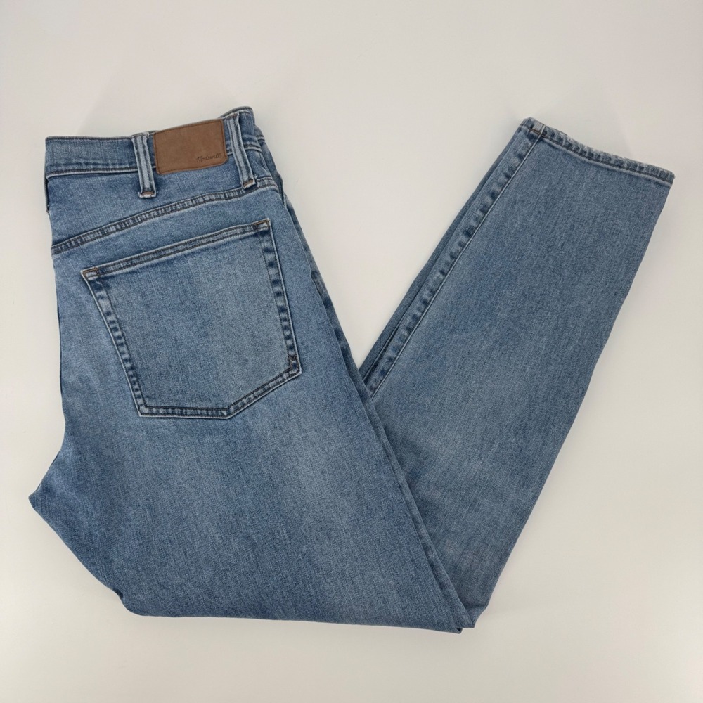 Madewell Mens Athletic Slim Jeans 38x34 Medium Wash Blue Denim Tapered Leg